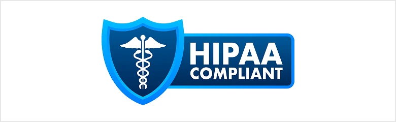 HIPAA compliant badge with medical symbol